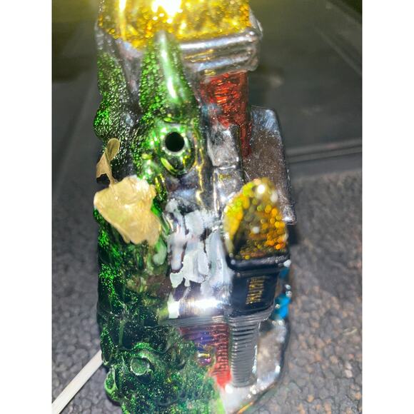 Vintage Small Light-Up Ceramic Christmas Church Choir Metallic Shiny Brite - Picture 13 of 16